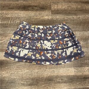 Blue Floral Mini Skirt